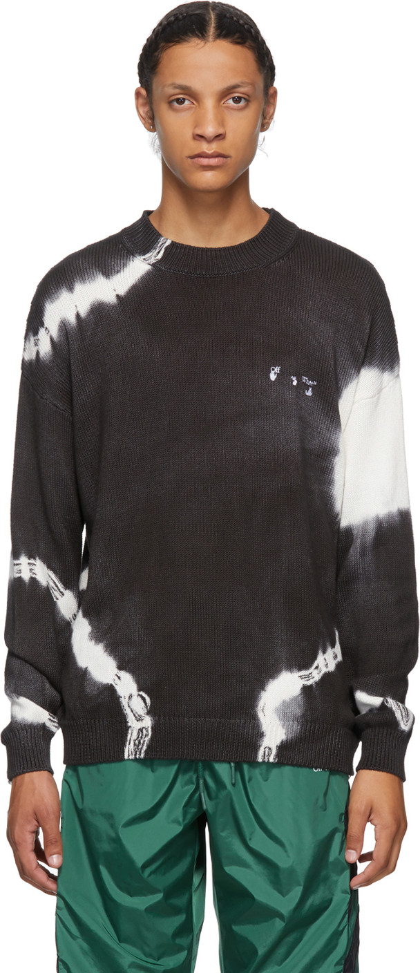 Off White - Black Tie Dye Crewneck