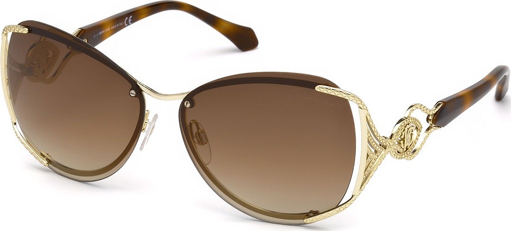 Roberto Cavalli Semi-Rimless Square Mirrored Sunglasses