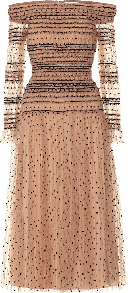 Self Portrait Polka-dot tulle dress