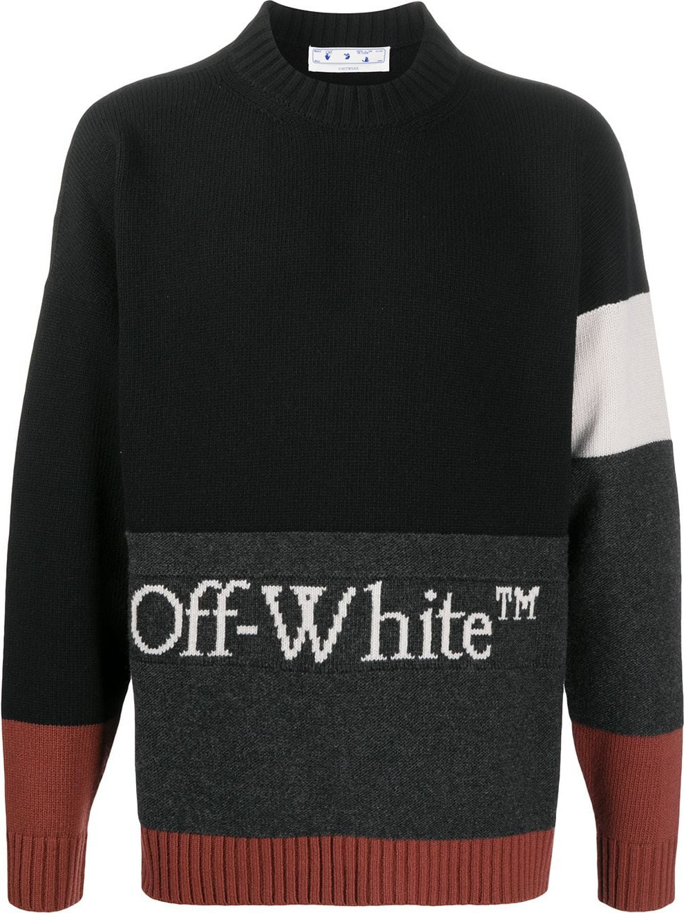 Off White - Colour-block knitted jumper
