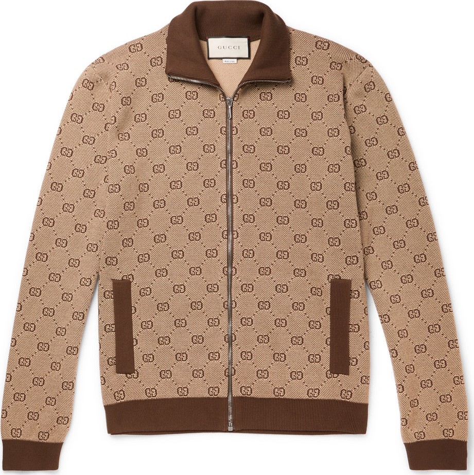 Gucci Logo-Jacquard Wool and Cotton-Blend Track Jacket