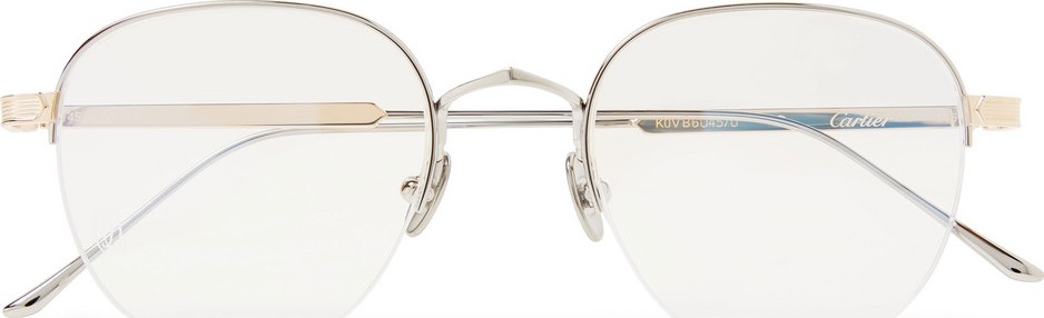 Cartier Round-Frame Silver and Gold-Tone Optical Glasses