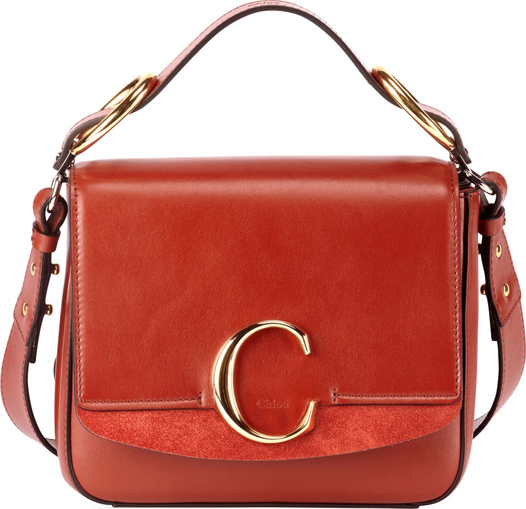 Chloe C Medium Shiny Box Shoulder Bag