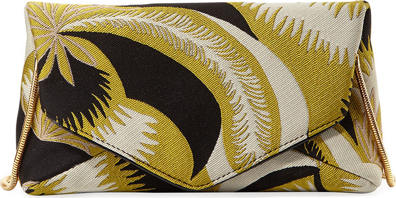Dries Van Noten Mini Leaf-Print Envelope Crossbody Bag