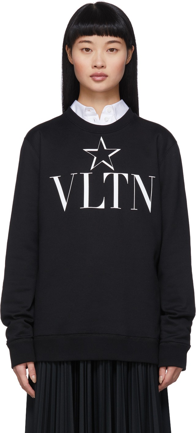 Valentino Black 'VLTN' Star Sweatshirt
