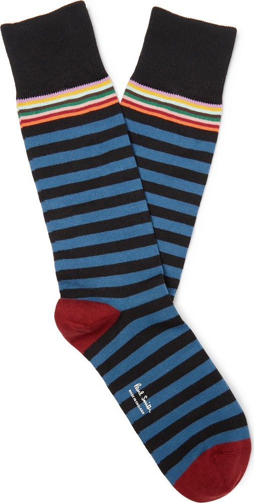 Paul Smith Striped Stretch Cotton-Blend Socks