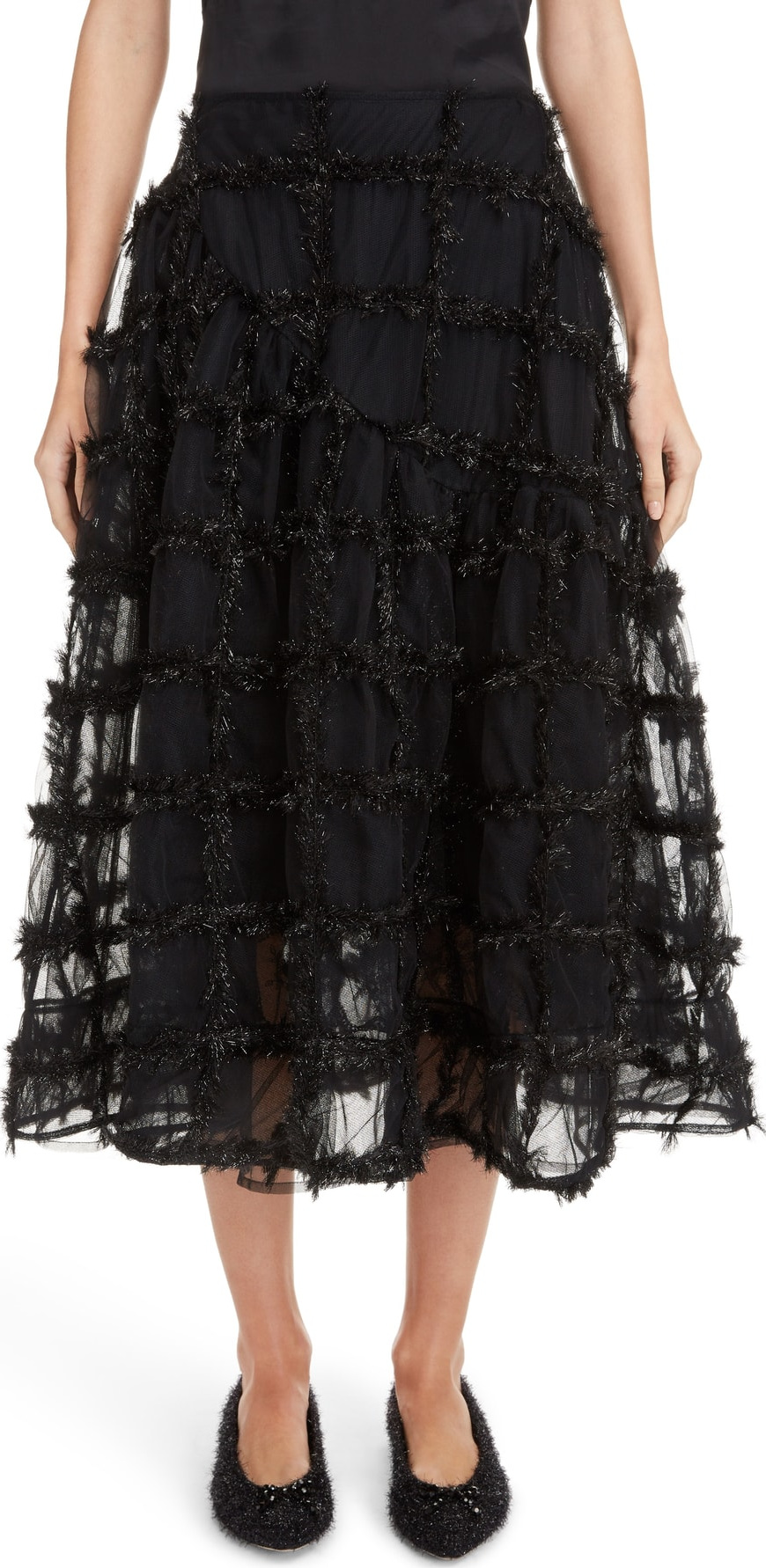 Simone Rocha Tinsel Check Tulle Skirt