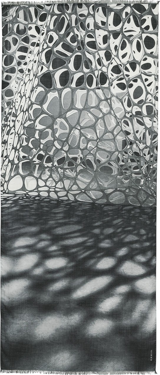 Akris Nano-Embroidered Cashmere-Silk Scarf