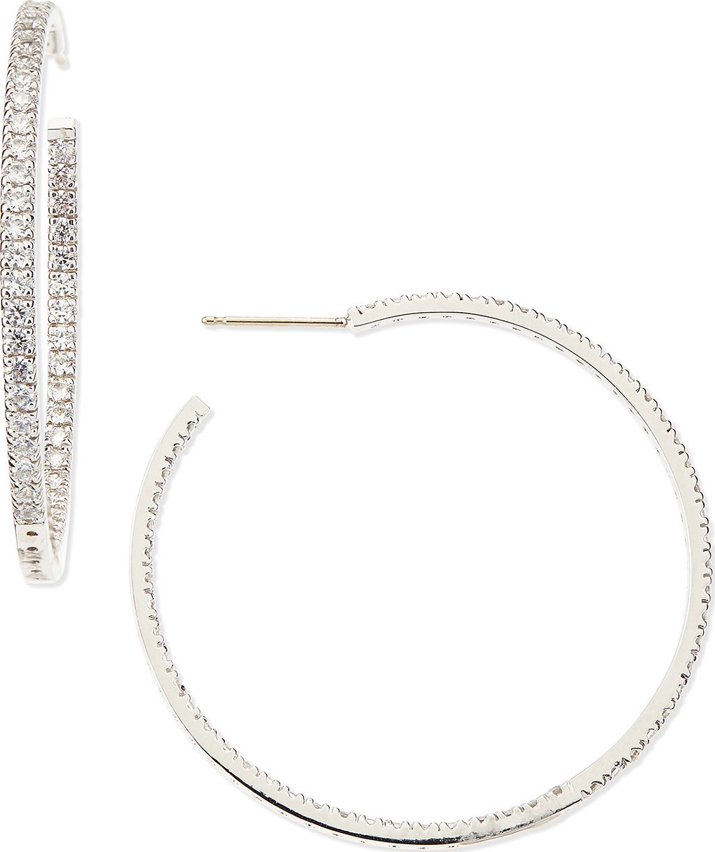 Fantasia by DeSerio 3.4 TCW Cubic Zirconia Hoop Earrings