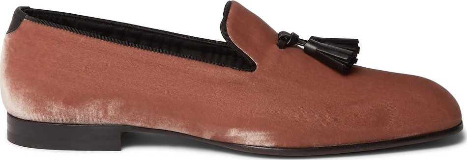 TOM FORD William Leather-Trimmed Velvet Tasselled Loafers
