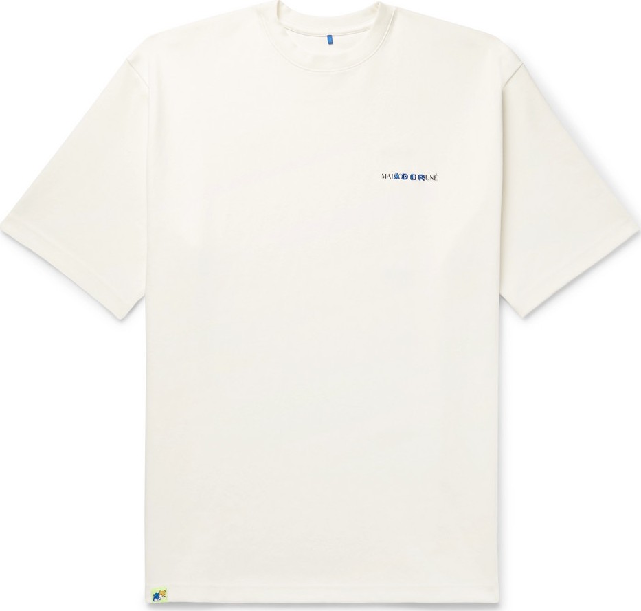 Maison Kitsune + ADER error Logo-Print Cotton-Jersey T-Shirt