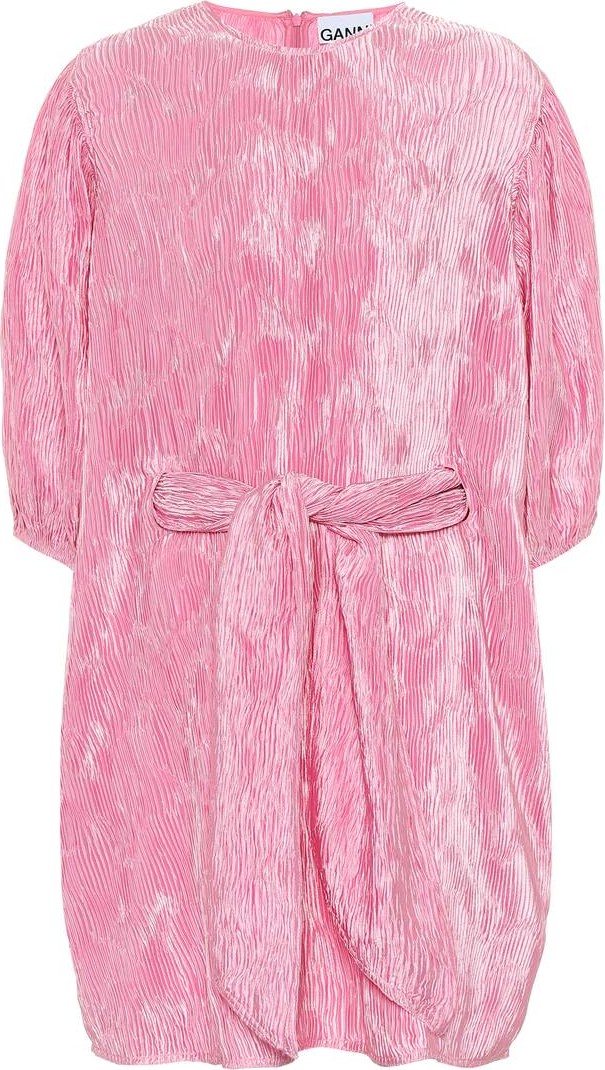 Ganni Pleated satin dress