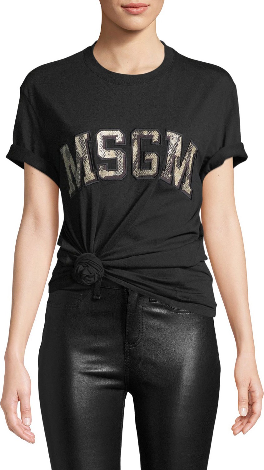 MSGM Python Logo Crewneck Tee