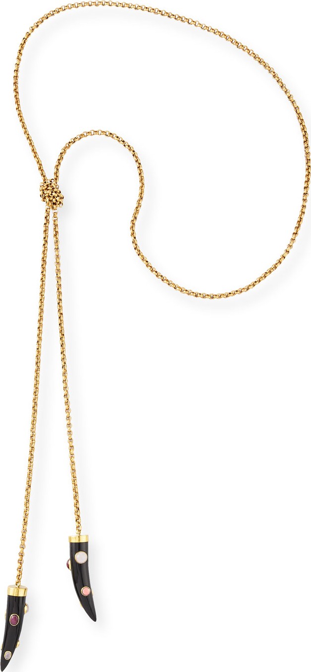 Ashley Pittman Upendo Dark Horn Lariat Necklace