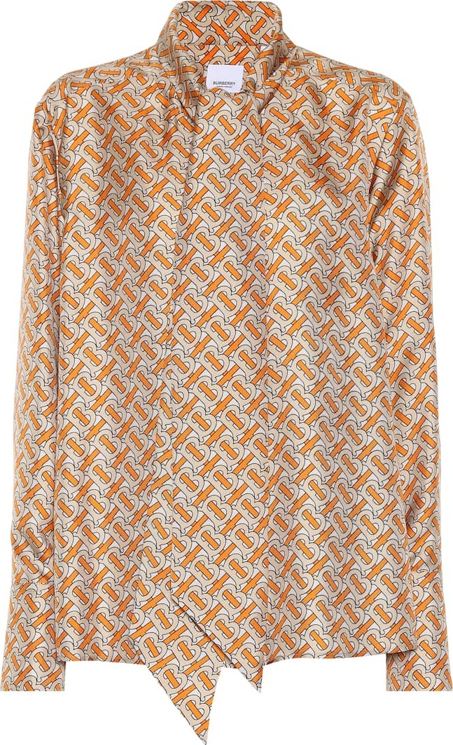 Burberry London England Printed silk twill blouse