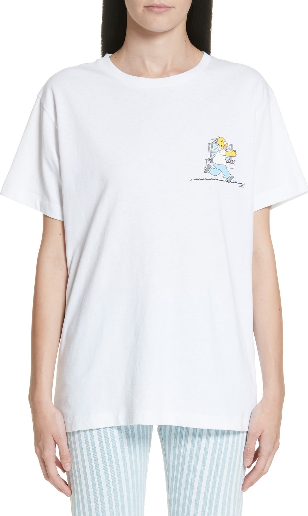 Off White Homer & Bart Short Sleeve Skinny Tee