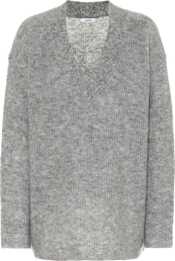 Ganni Wool and mohair-blend sweater