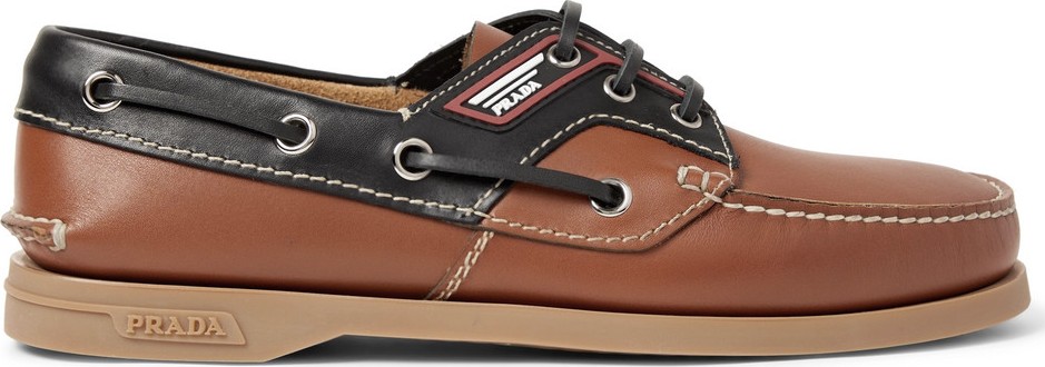 Prada Leather Boat Shoes