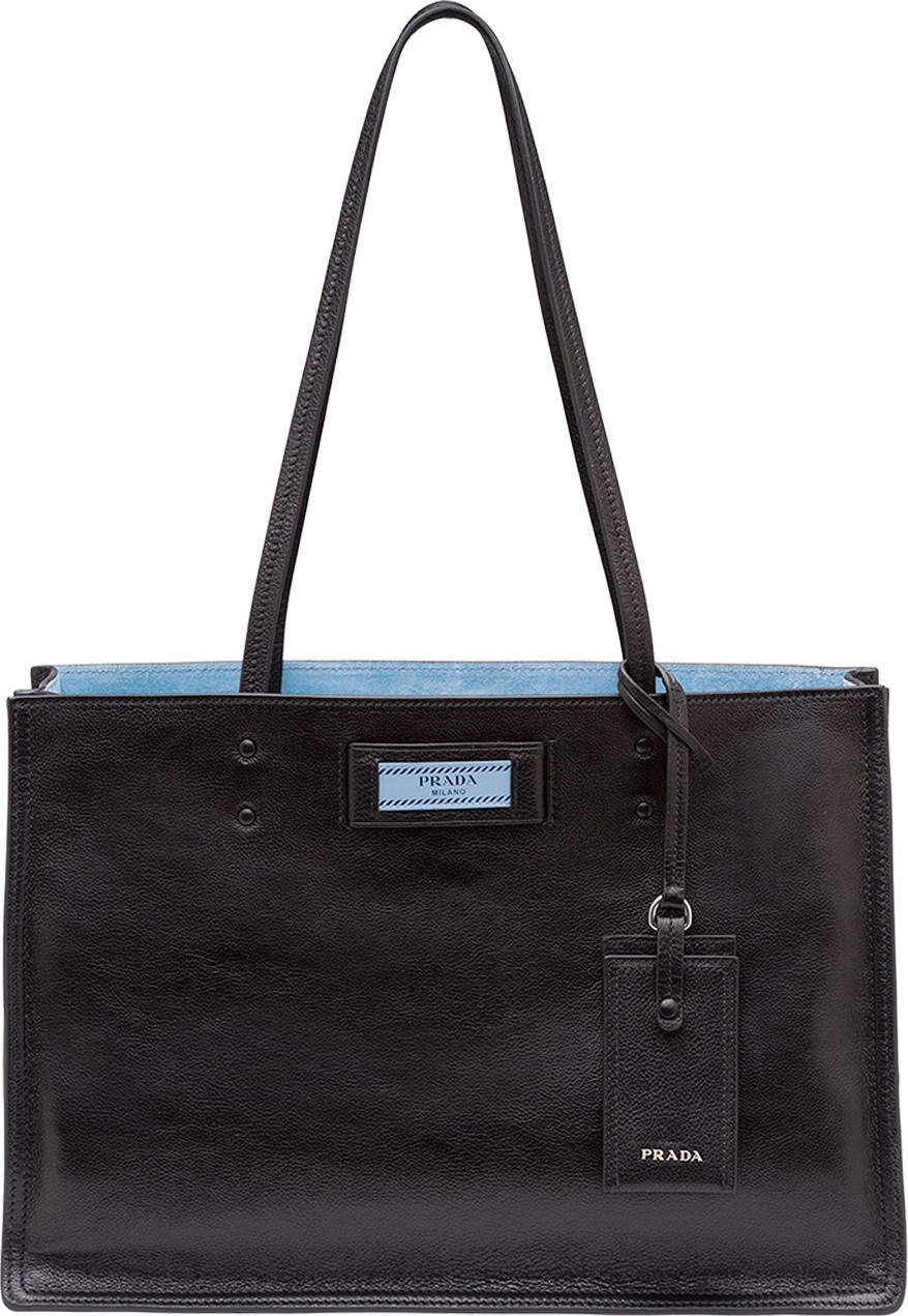 Prada Small Glace Calf Etiquette Shopper