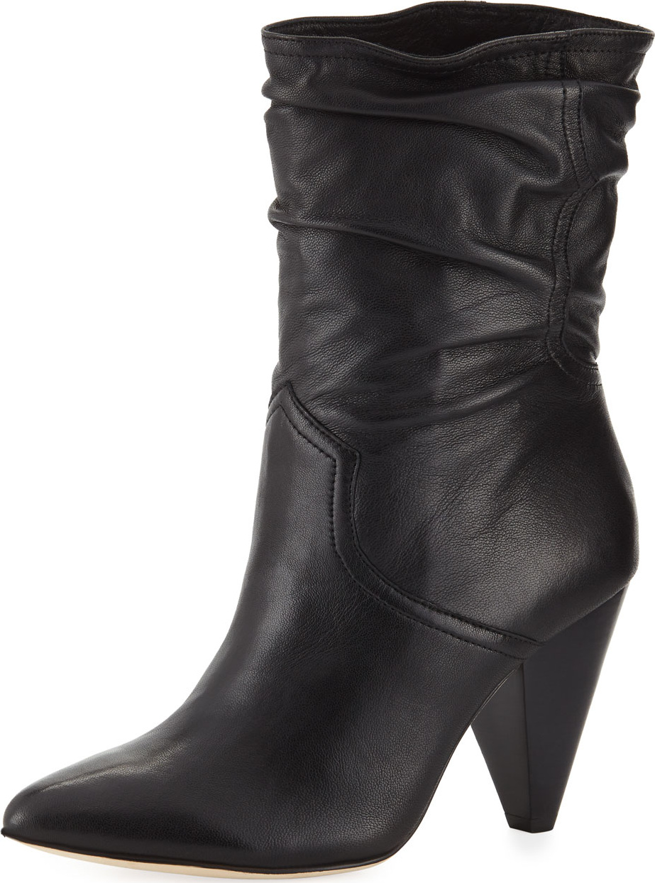 Joie Gabbissy Slouchy Leather Mid-Calf Boots