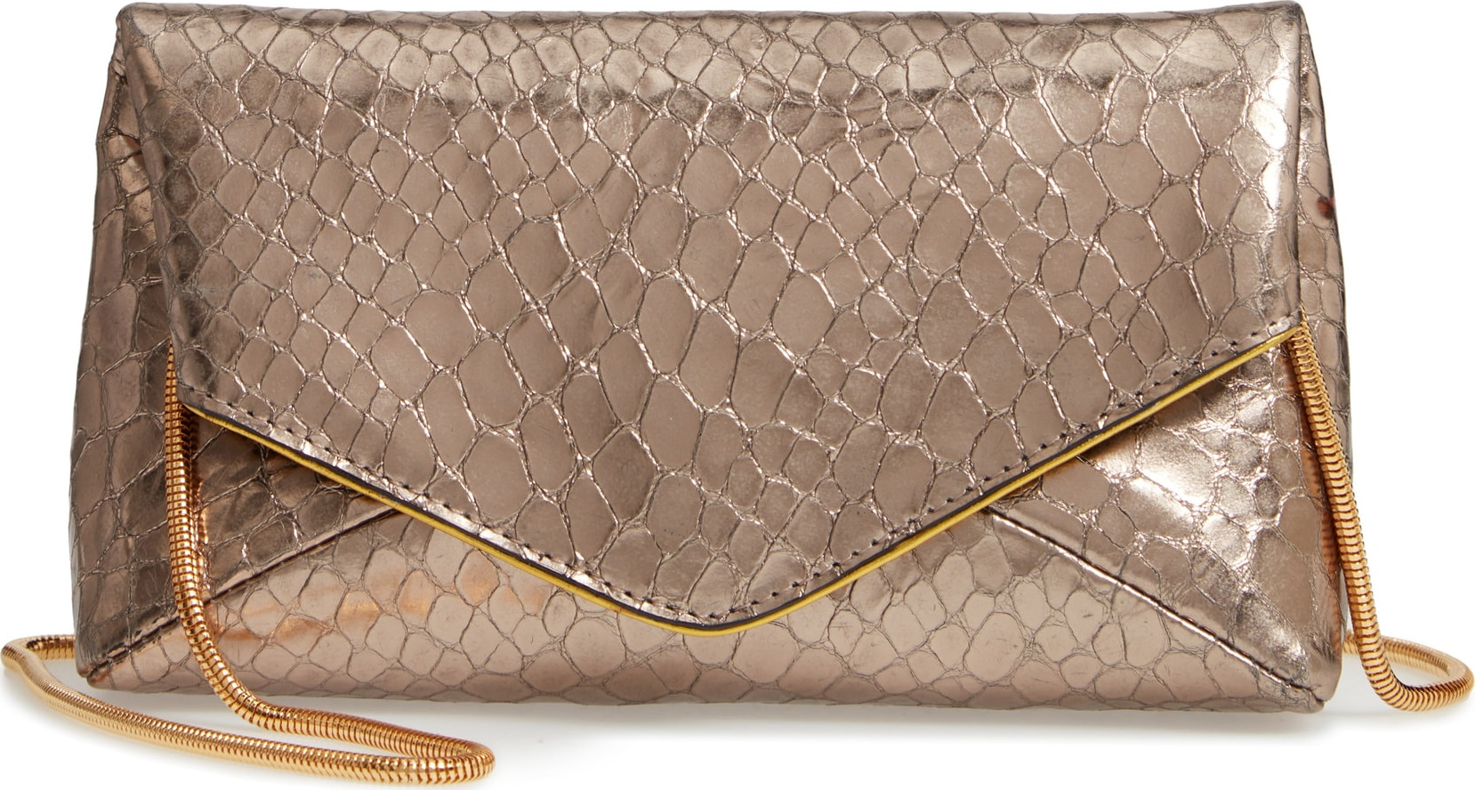 Dries Van Noten Snake Embossed Leather Envelope Clutch Dries Van Noten Snake Embossed Leather Envelope Clutch