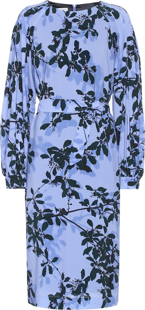 Dries Van Noten Floral stretch-crêpe midi dress