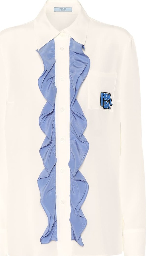Prada Ruffle-trimmed silk shirt