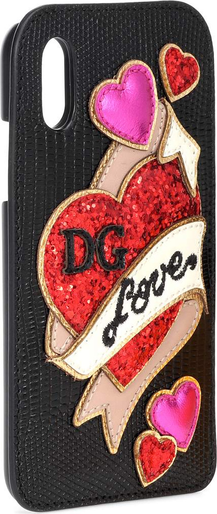 Dolce & Gabbana Embellished leather iPhone X case