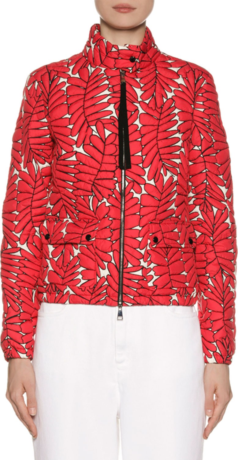 Moncler Lisbonne Leaf-Print Jacket