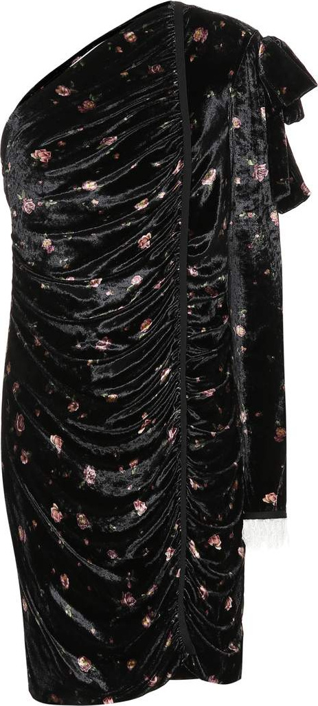 Philosophy Di Lorenzo Serafini Floral velvet one-shoulder dress