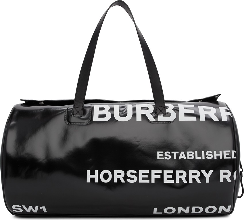 Burberry London England Black Graphic Kennedy Duffle Bag