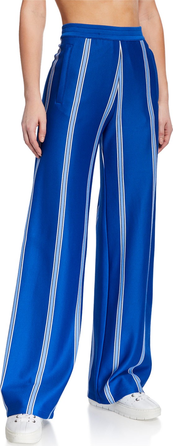Tory Sport Striped Wide-Leg Track Pants