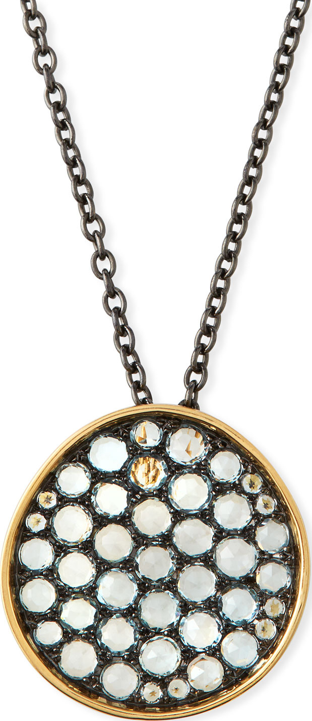 Etho Maria 18k Gold & Blue Topaz Pendant