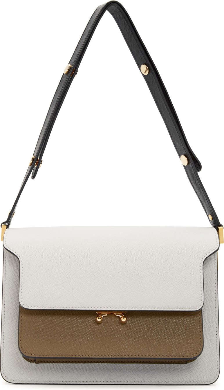 Marni Off-White & Brown Medium Trunk Bag