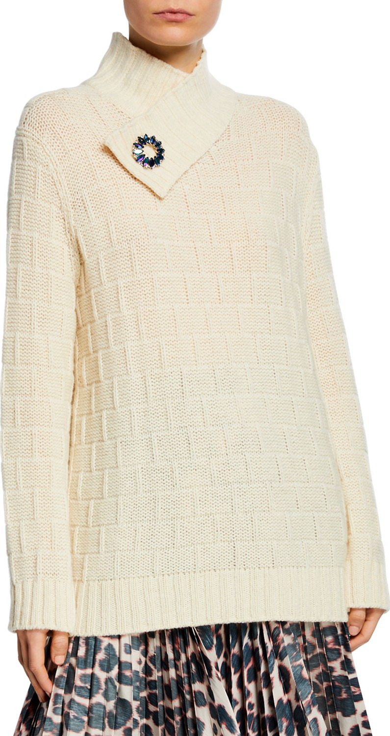 Calvin Klein 205W39NYC Waffle-Weave Crisscross Sweater