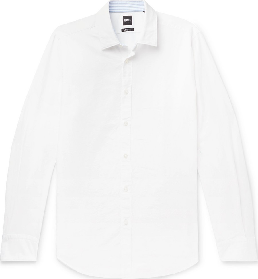 HUGO BOSS Lukas Cotton and Linen-Blend Shirt