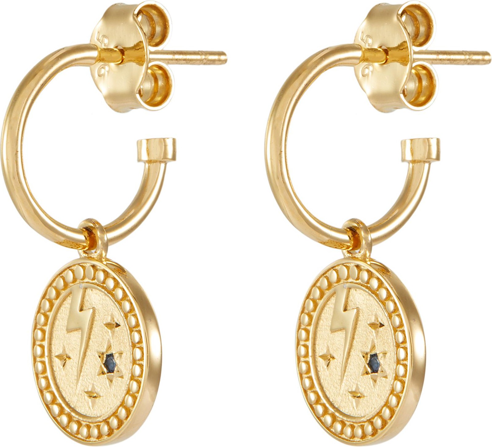 Meadowlark 'Amulet Strength' sapphire gold-plated earrings