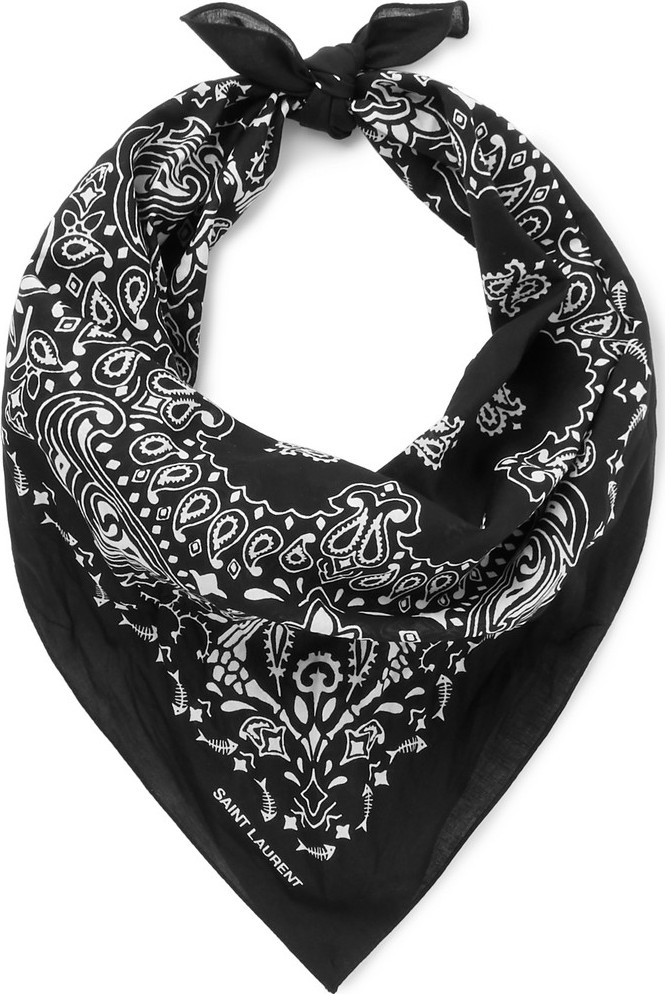 Saint Laurent Paisley-Print Cotton Bandana