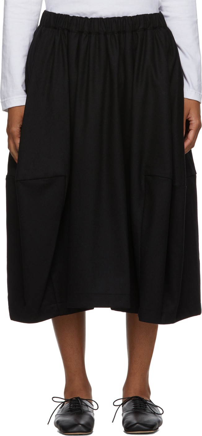 Comme Des Garçons Comme Des Garçons Black Wide Side-Seam Skirt