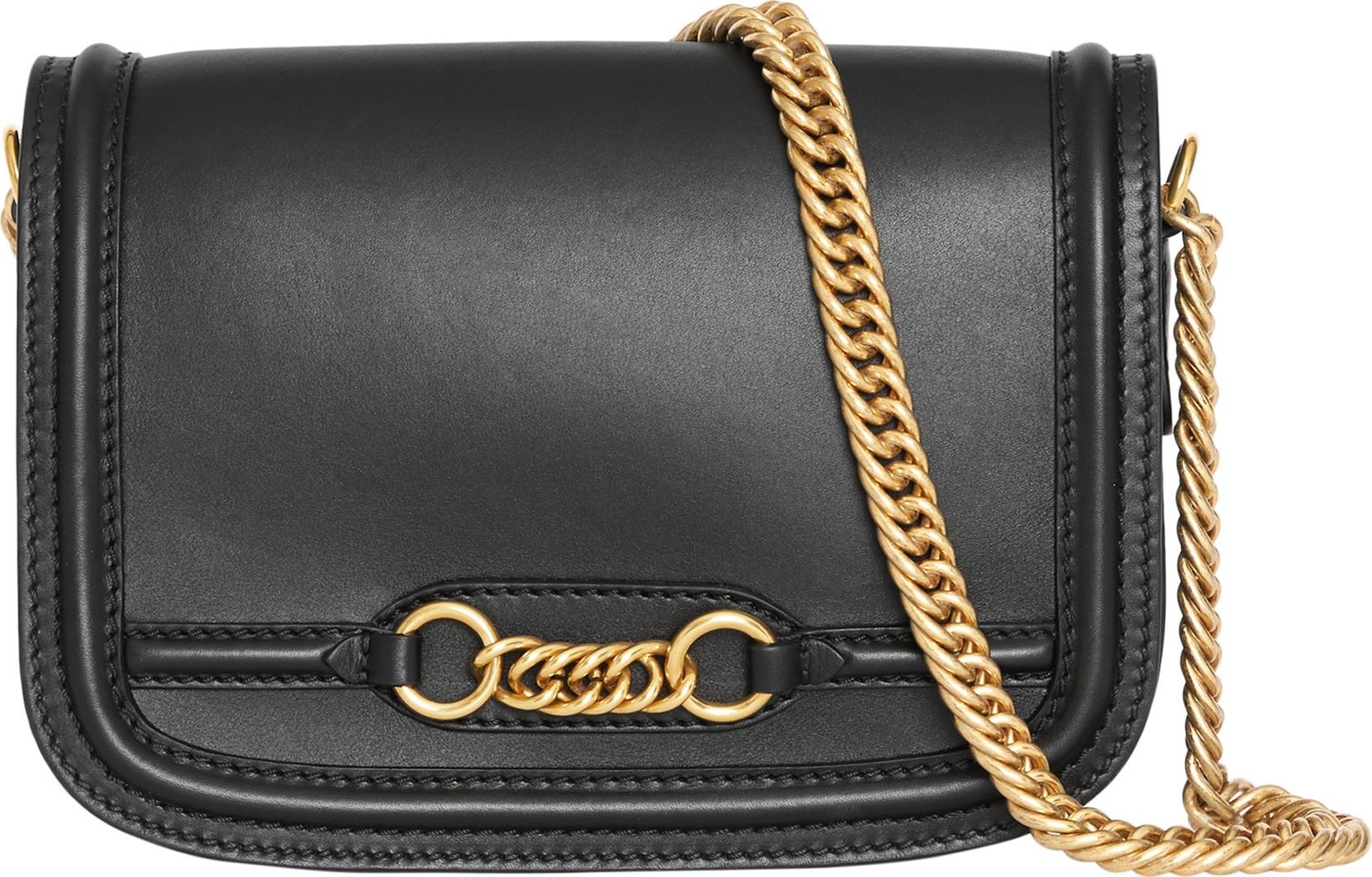 Burberry London England Link Flap Leather Crossbody Bag