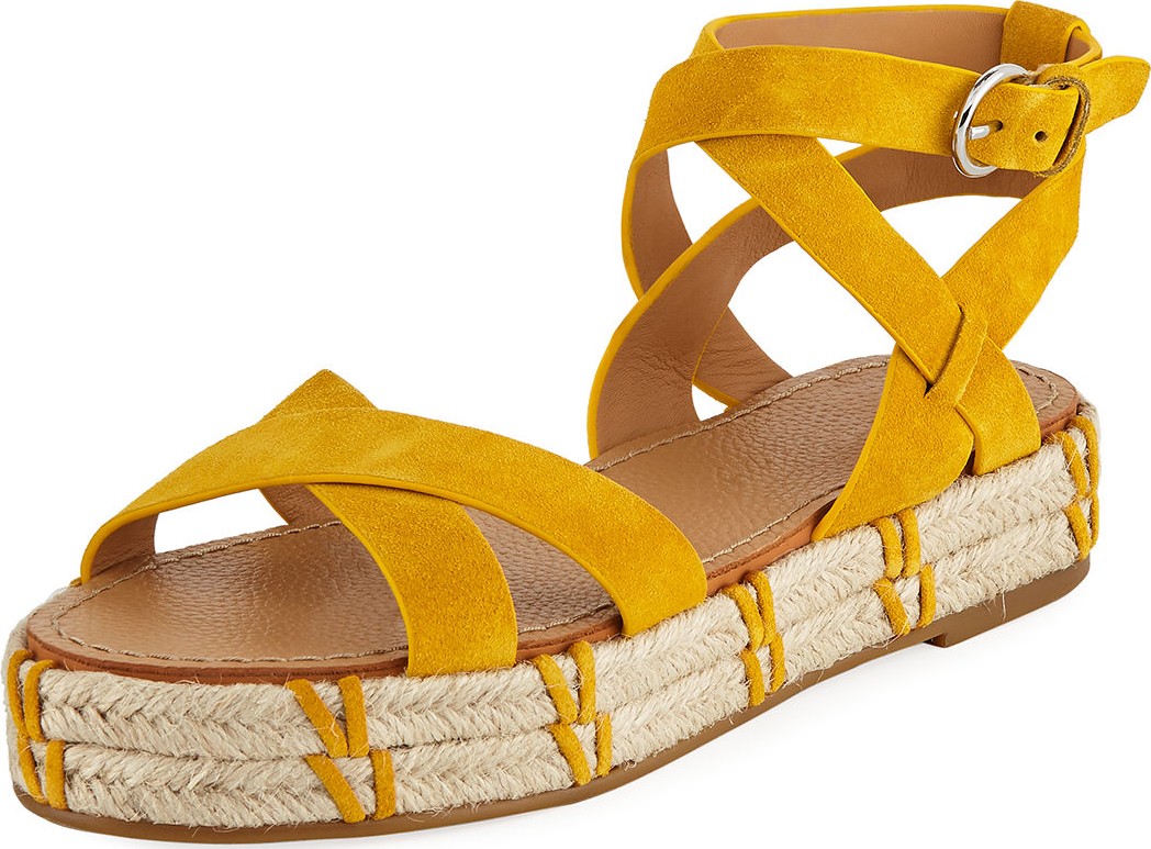 Sigerson Morrison Jacky Ankle-Wrap Platform Sandals