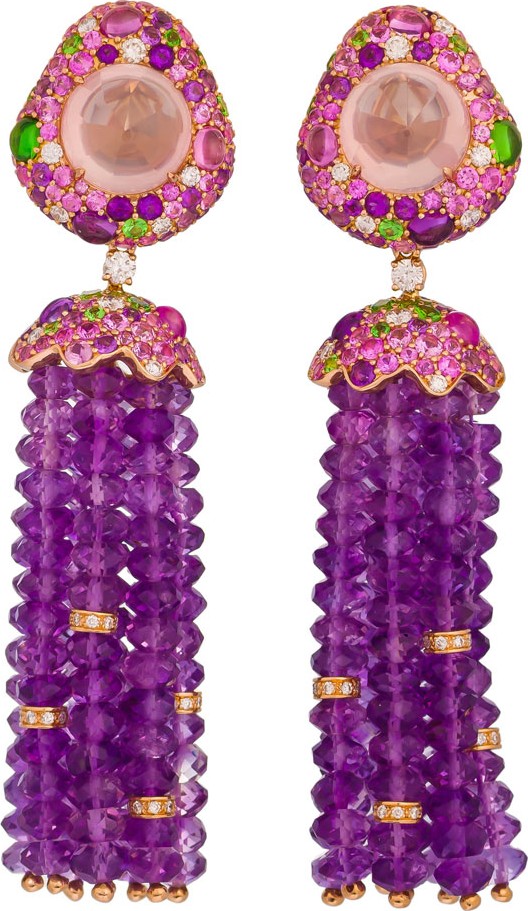 Margot McKinney 18k Rose Gold & Amethyst Tassel Earrings