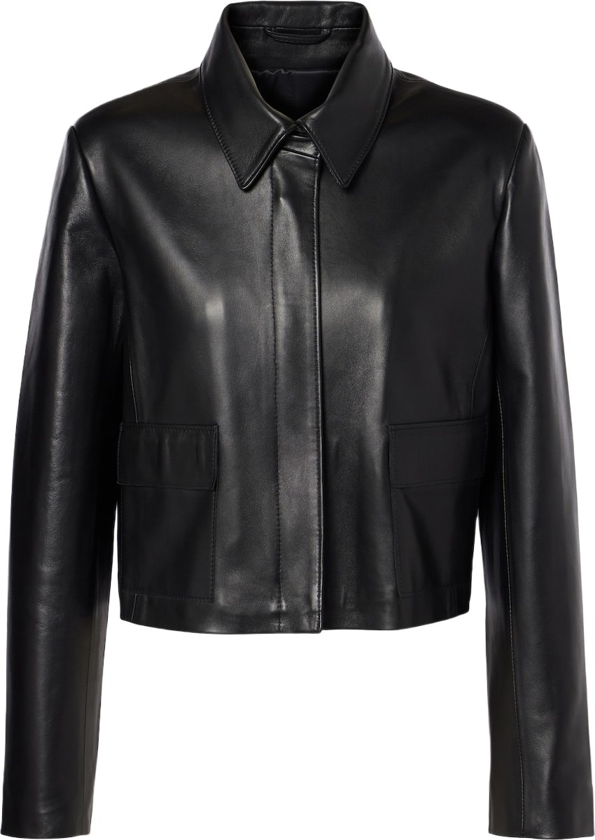 Nour Hammour - Bleeker cropped leather jacket