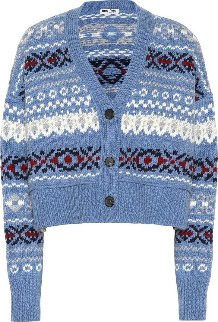 Miu Miu Fair Isle wool cardigan