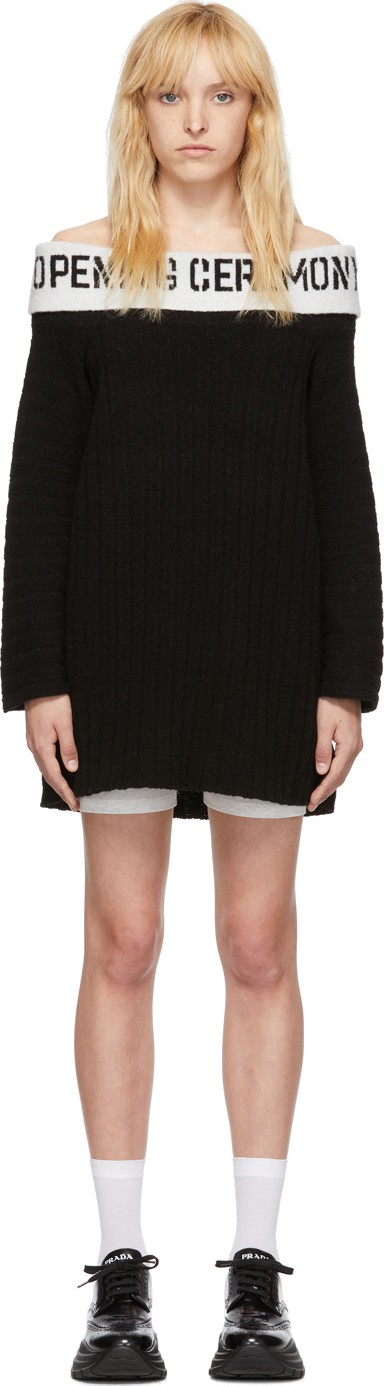 Opening Ceremony SSENSE Exclusive Black Off-The-Shoulder Dress