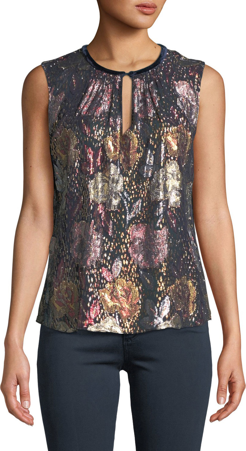 Rebecca Taylor Rose Sleeveless Clip Top