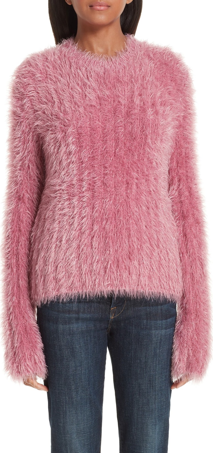 Sies Marjan Margo Metallic Faux Fur Sweater