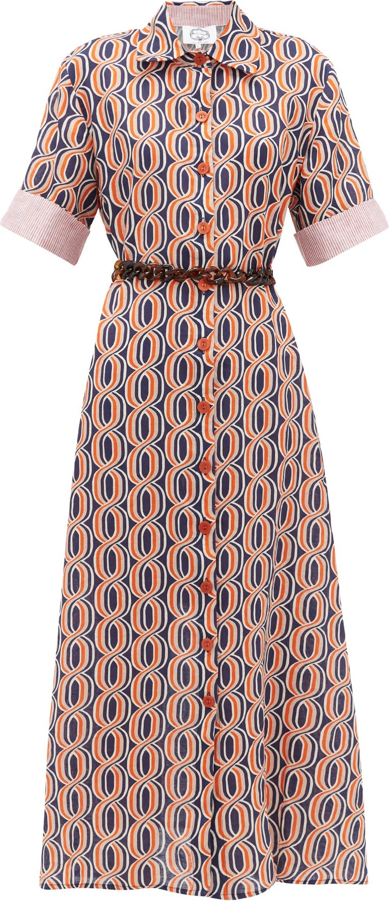Evi Grintela Tangier printed-linen midi shirtdress