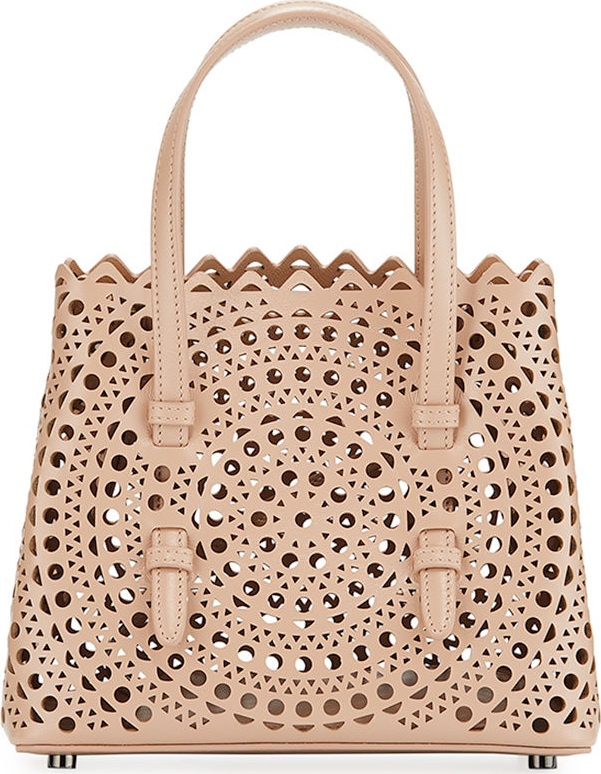 Alaïa Micro New Vienne Laser-Cut Leather Tote Bag