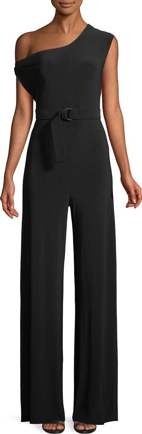 Norma Kamali MJ Drop-Shoulder Belted Jumpsuit